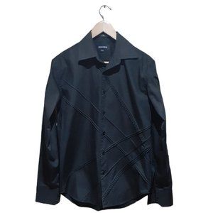 Simon Chang Men's Shirt Black Long Sleeve Button Down Size Small